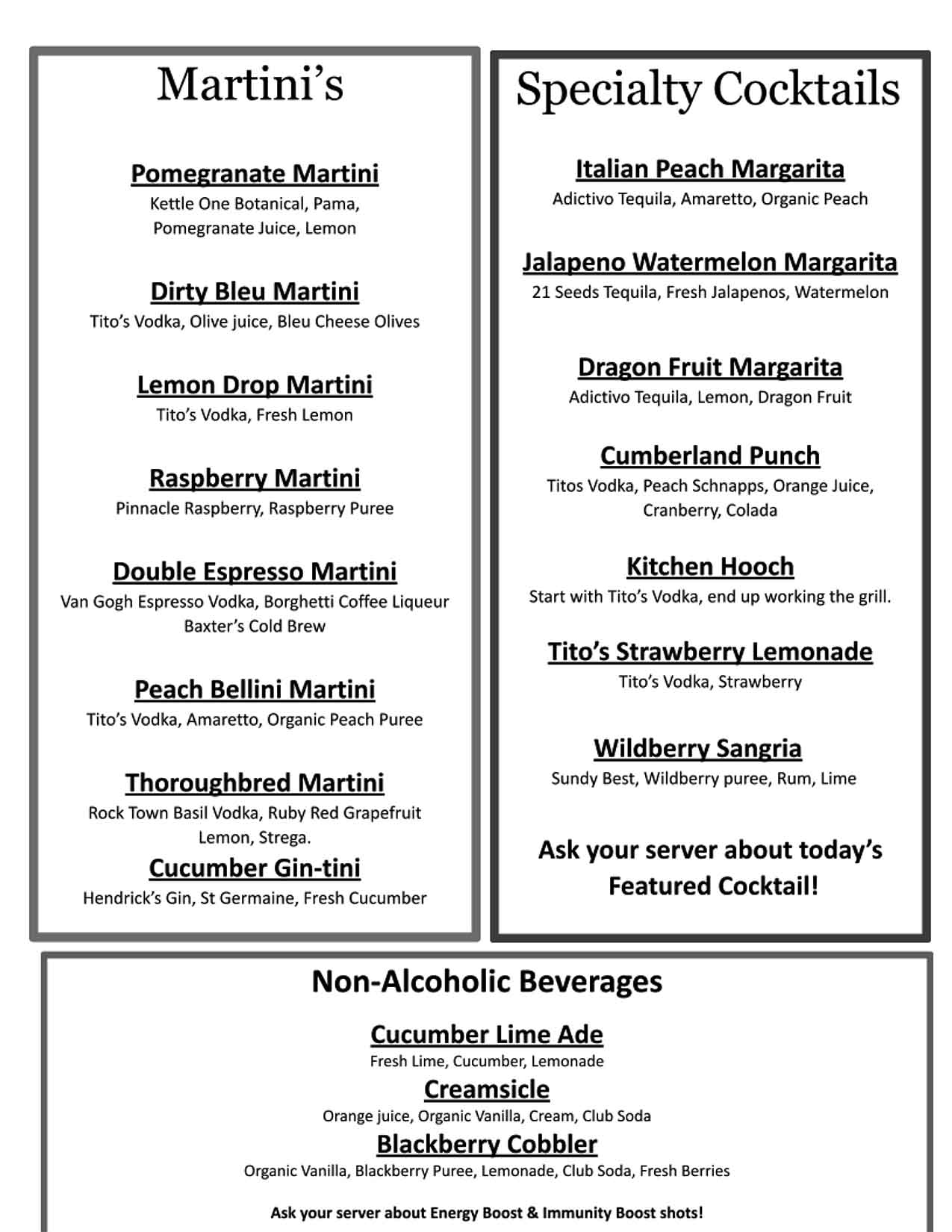 2022_Bourbon_Menu-1 2022 Martini and Specialty Cocktails menu
